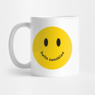 hello sunshine, smiling sun face, happy smiley Mug